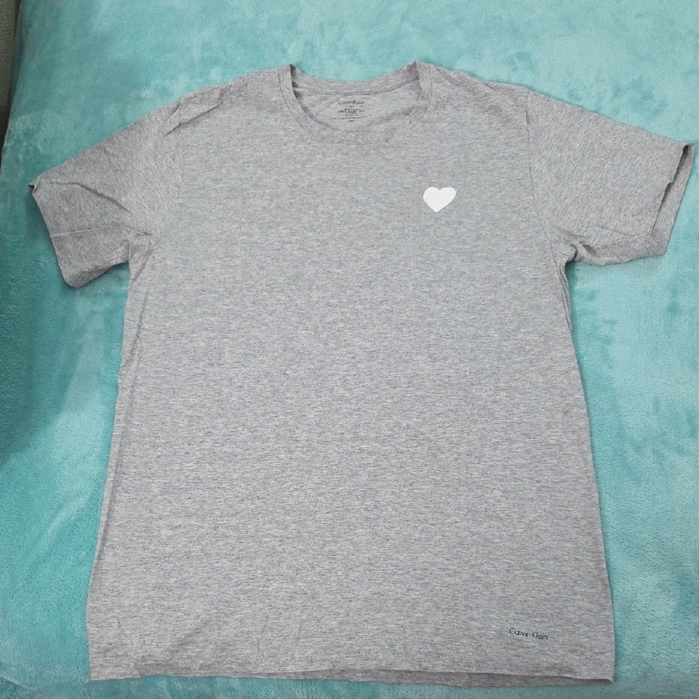 CALVIN KLEIN, Light Gray Short Sleeve Tee